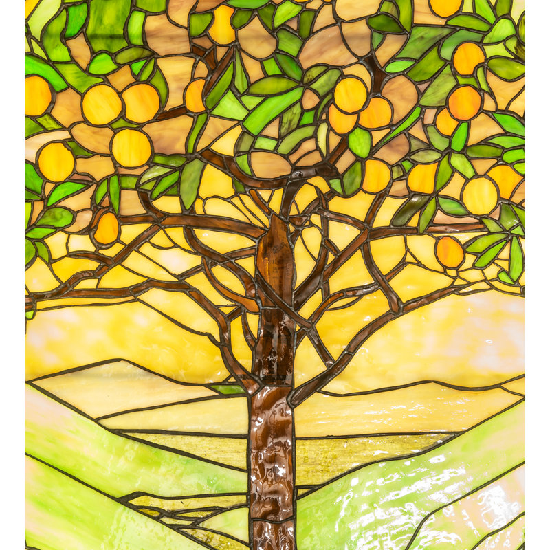 Meyda Tiffany 30"W Tiffany Tree of Life Stained Glass Lighted Window